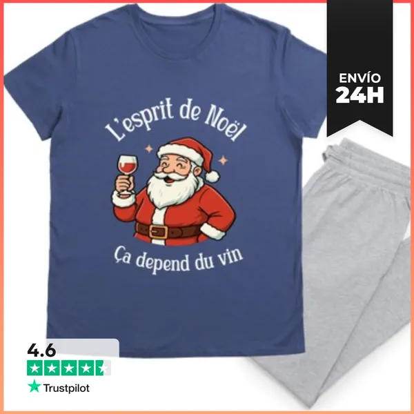 Pijama El Espíritu De Navidad Depende Del Vino LaTostadora
