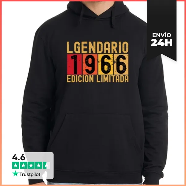 Sudadera Unisex Con Capucha Legendario 1966 Edicion Limitada