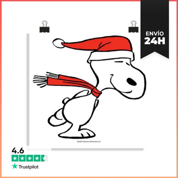 Póster Cuadrado Snoopy Skating Christmas LaTostadora
