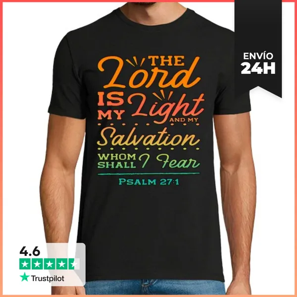 Camiseta Hombre Clásica Señor Luz Salvación Jesucristo Dios