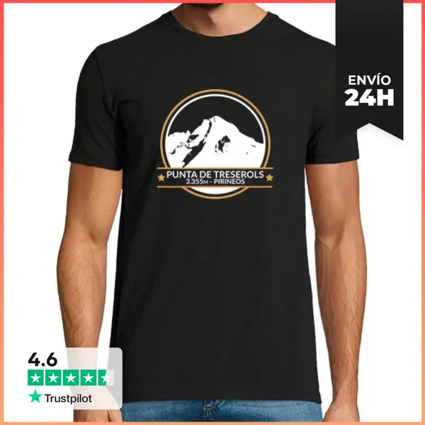 Camiseta Hombre Clásica Punta De Treserols - Pirineos LaTostadora