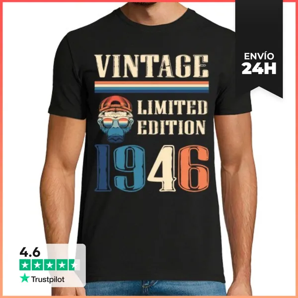 Camiseta Hombre Clásica Camiseta Vintage 1946 - Edición Limitada