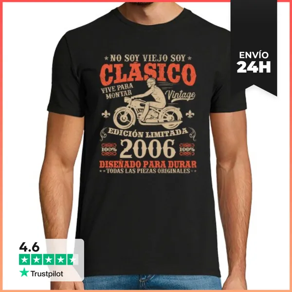 Camiseta Hombre Clásica 2006 Clásico Vintage Regalo Cumpleaños