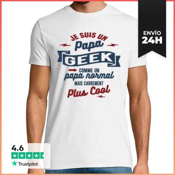 Camiseta Hombre Clásica Papi Geek LaTostadora
