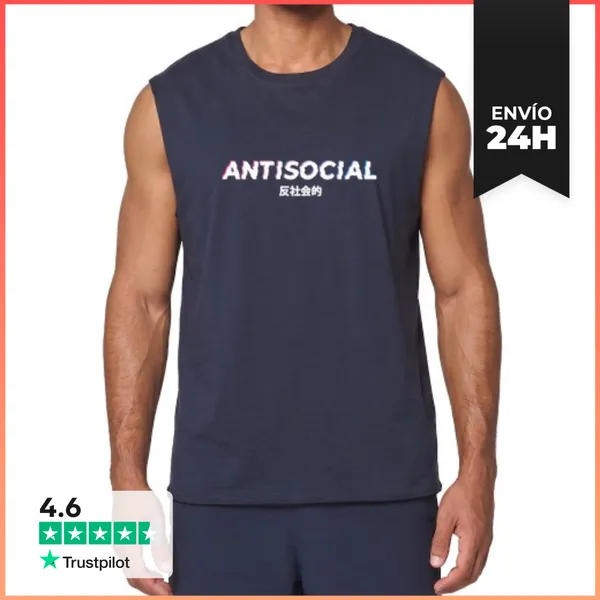 Camiseta Sin Mangas Efecto Manga Camiseta Sin Mangas Antisocial