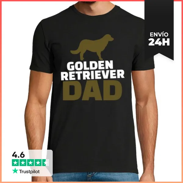 Camiseta Hombre Clásica Papá Golden Retriever LaTostadora