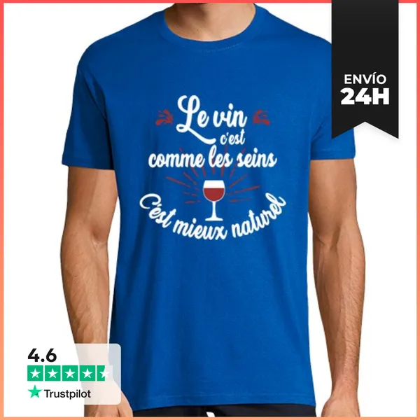 Camiseta Hombre Clásica Vino: Es Mejor Natural LaTostadora