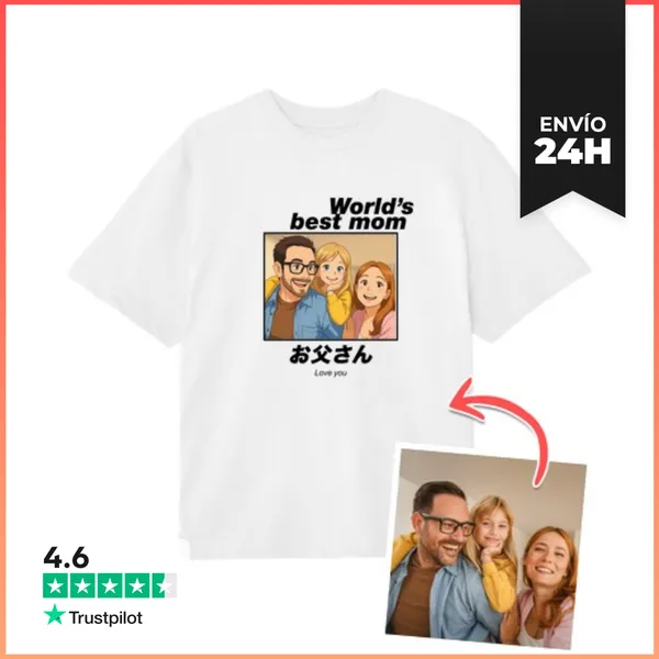 Camiseta Oversize Efecto Anime Camiseta Oversize Worlds Best Mom
