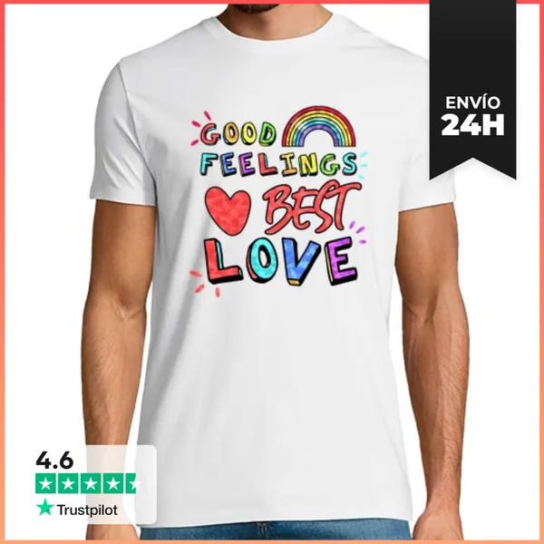Camiseta Hombre Clásica Buenos Sentimientos El Mejor Amor