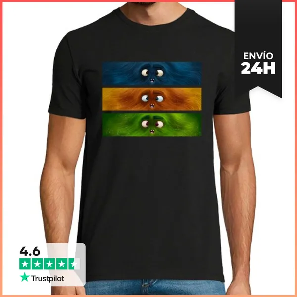 Camiseta Hombre Clásica Monstruos De Colores LaTostadora