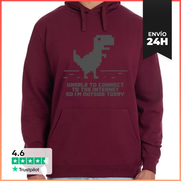 Sudadera Unisex Con Capucha Unable To Connect To The Internet