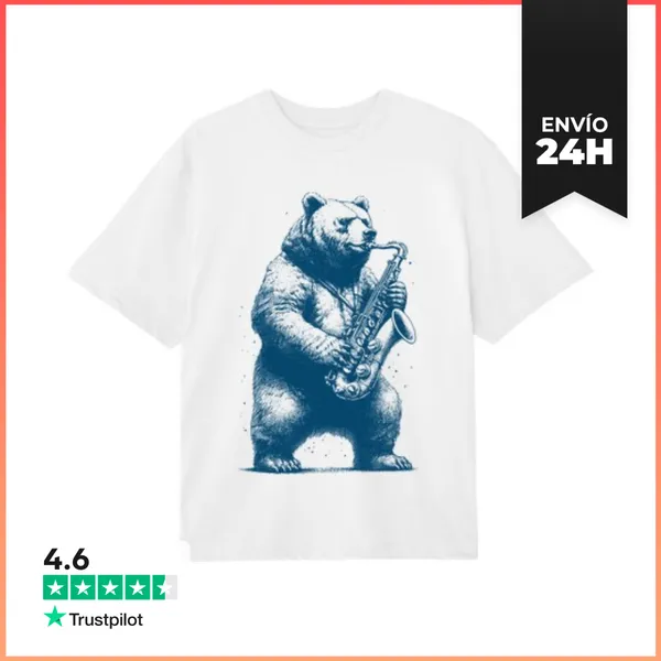 Camiseta Oversize OSO TOCANDO EL SAXOFÓN LaTostadora