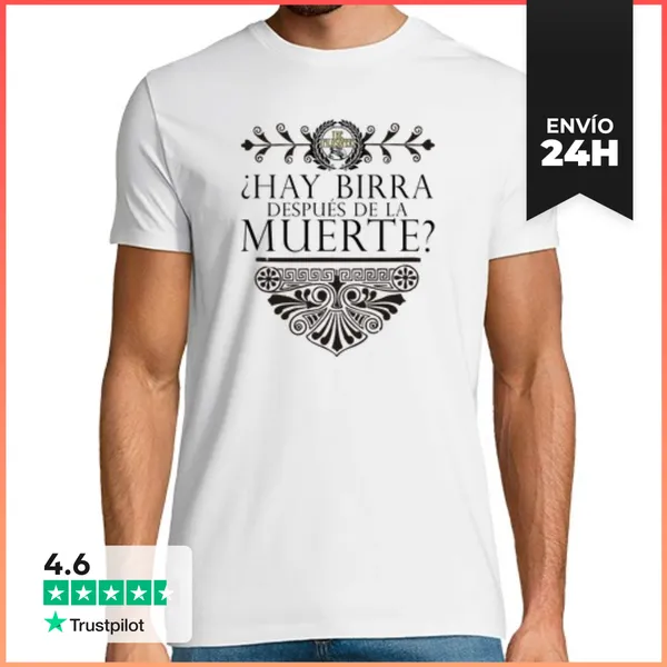 Camiseta Hombre Clásica ¿Hay Birra Después De La Muerte?