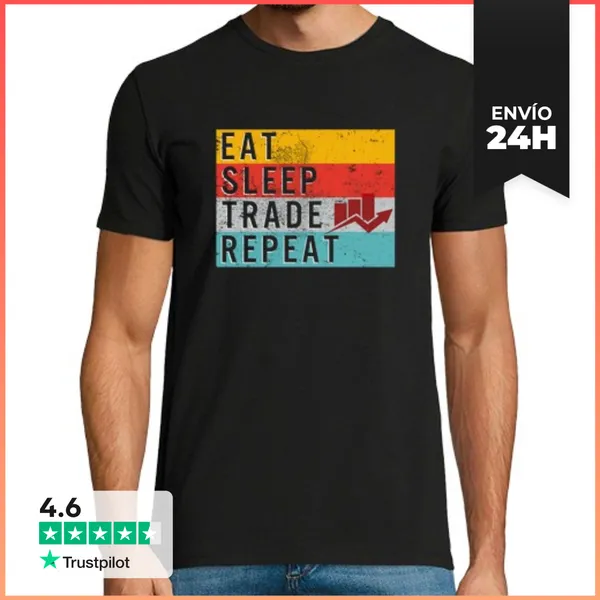 Camiseta Hombre Clásica Comer Dormir Comerciar Repetir Camisa