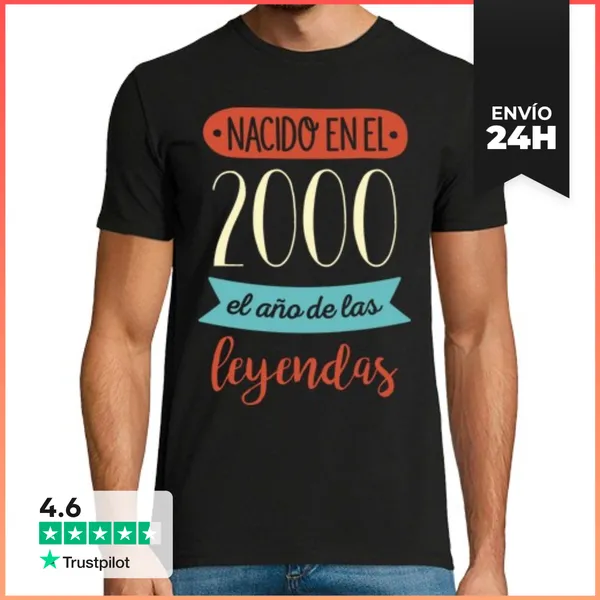 Camiseta Hombre Clásica 2000, El Año De Las Leyendas, 25 Años