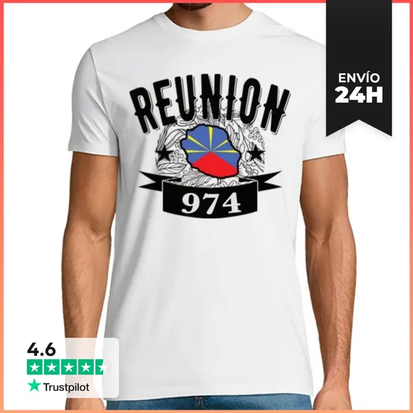 Camiseta Hombre Clásica Reunión 974 Bonita Idea Regalo Recuerdo