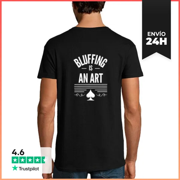 Camiseta Hombre Clásica Bluffing - Camiseta Negra Hombre