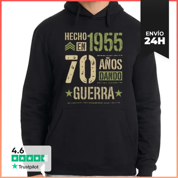 Sudadera Unisex Con Capucha 70 Cumpleaños Hecho En 1955 70 Años