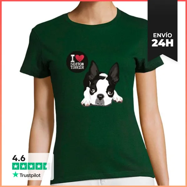 Camiseta Mujer Clásica BOSTON TERRIER LaTostadora