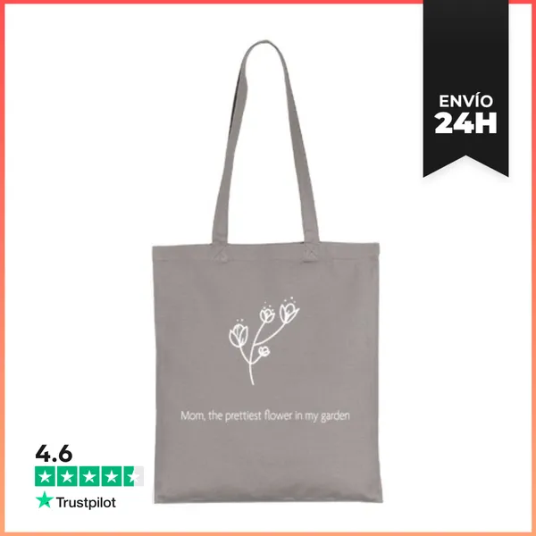 Bolsa De Tela Mamá La Flor Más Hermosa Del Jardín Blanca