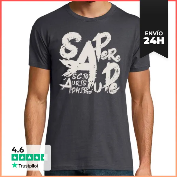Camiseta Hombre Clásica SAPERE AUDE Sepia LaTostadora