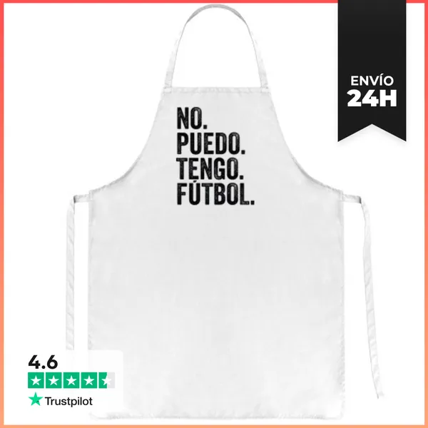 Delantal NO PUEDO TENGO FÚTBOL RETRO VINTAGE LaTostadora