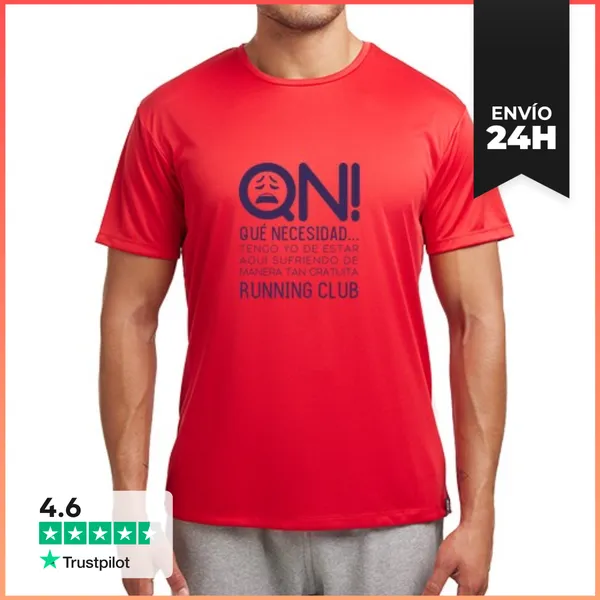 Camiseta Deportiva Hombre Qué Necesidad Running Club LaTostadora