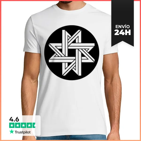 Camiseta Hombre Clásica Estrella De Geometría Imposible