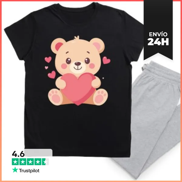Pijama Osito Kawaii Con Corazón LaTostadora