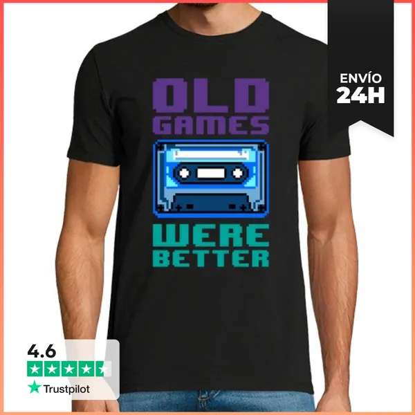 Camiseta Hombre Clásica Old Games Were Better (cassette)
