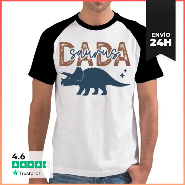 Camiseta Hombre, Estilo Béisbol DADA SAURUS TRICERATOPS