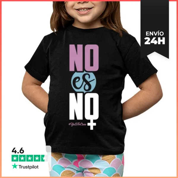 Camiseta Clásica Para Niños No Es No (Fondo Oscuro) LaTostadora