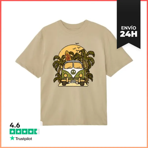 Camiseta Oversize Furgoneta Banana Surf Vintage LaTostadora