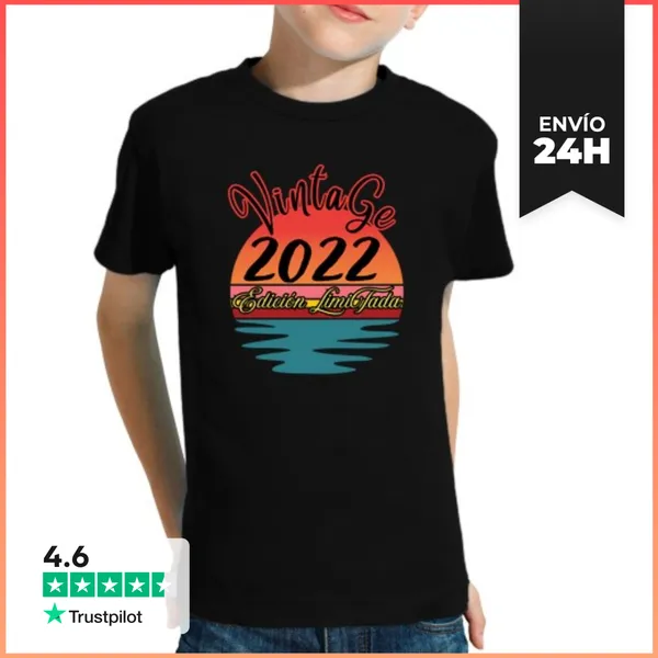 Camiseta Clásica Para Niños Vintage 2022 Edición Limitada Regalo