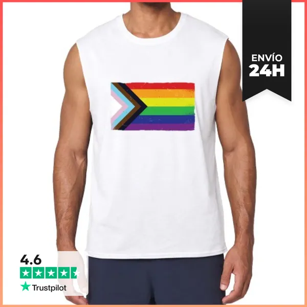 Camiseta Sin Mangas Lgbt Trans Arcoiris Bandera Transgénero