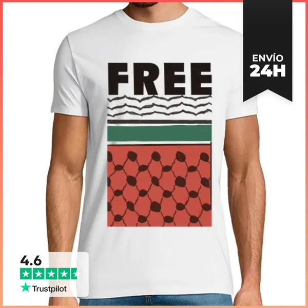 Camiseta Hombre Clásica FREE Palestine LaTostadora