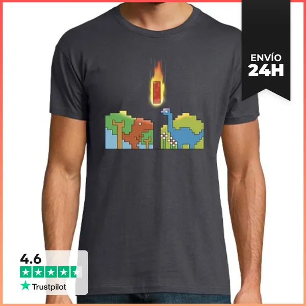Camiseta Hombre Clásica Dinosaurios Tetris LaTostadora