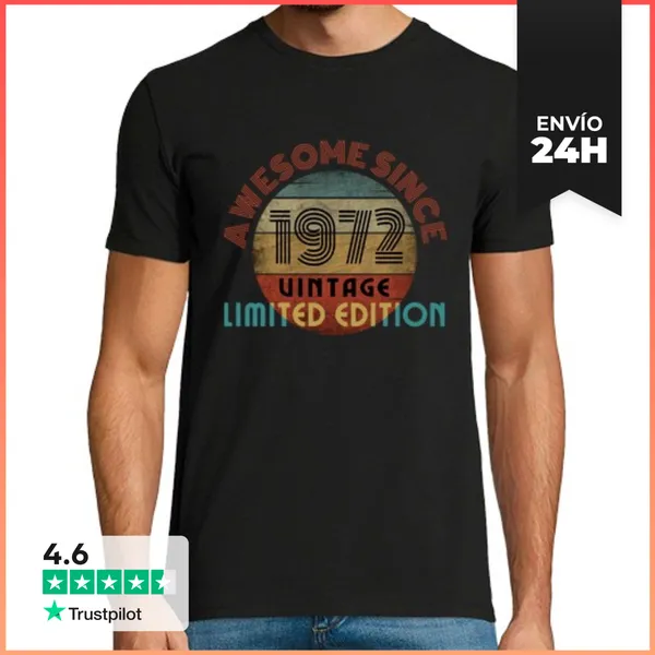 Camiseta Hombre Clásica Impresionante Desde 1972 LaTostadora