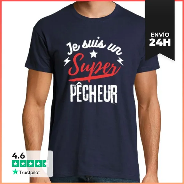 Camiseta Hombre Clásica Soy Un Gran Pescador LaTostadora