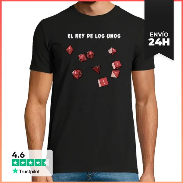 Camiseta Hombre Clásica El Rey De Los Unos LaTostadora