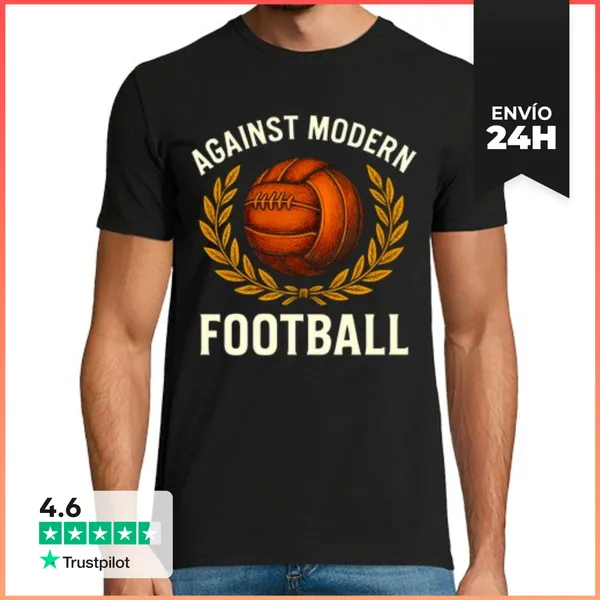 Camiseta Hombre Clásica Against Modern Football Balón Fútbol