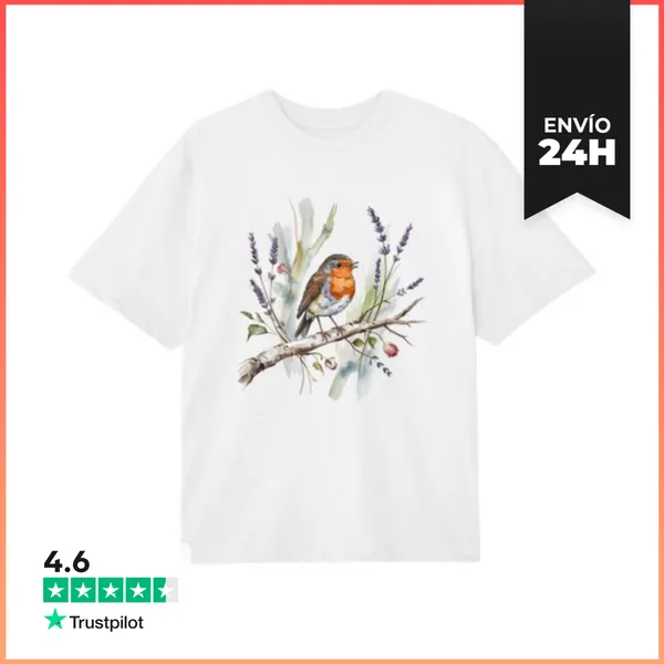 Camiseta Oversize Petirrojos Paseriformes Petirrojo Redondo