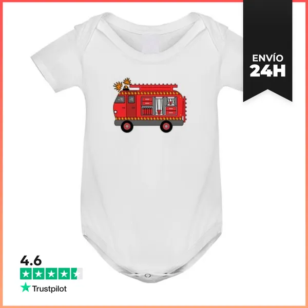 Body Bebé Camión De Bomberos - Body Bebé LaTostadora