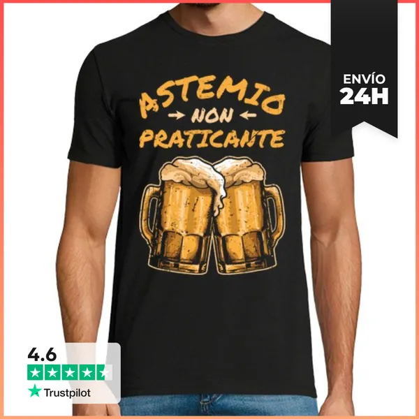 Camiseta Hombre Clásica Abstemio Que No Practica La Cerveza Div