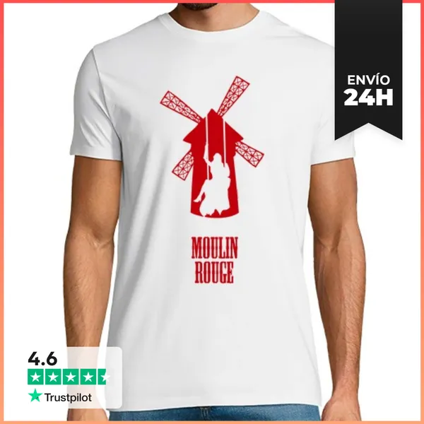 Camiseta Hombre Clásica Camiseta Unisex - Moulin Rouge
