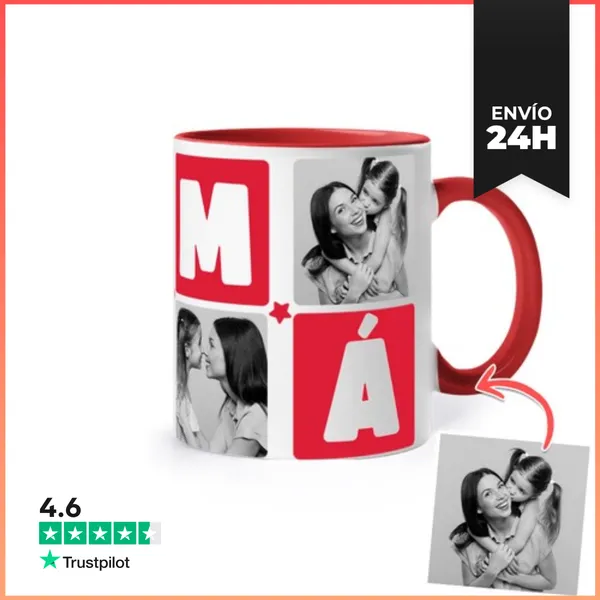Taza De Colores Taza Mamá Con Fotos Personalizables LaTostadora