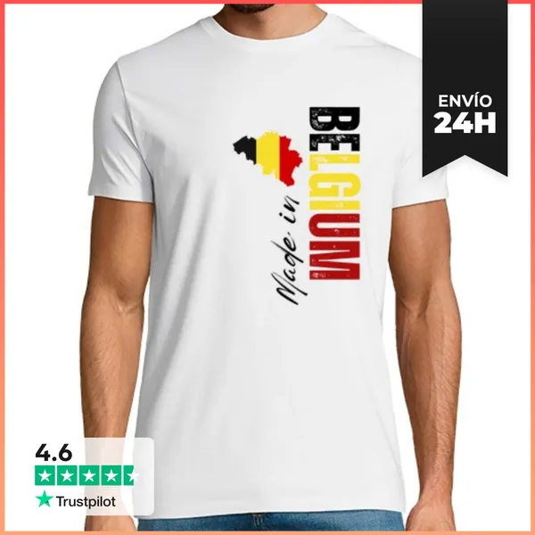Camiseta Hombre Clásica Hecho En Bélgica, Orgullo Belga