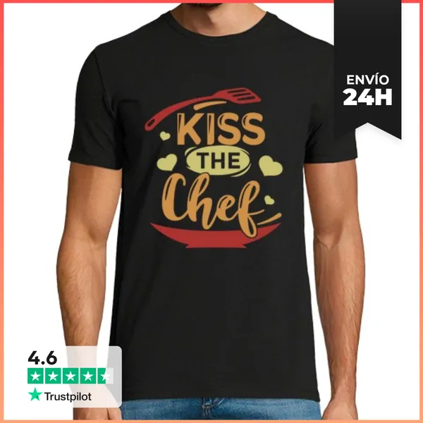 Camiseta Hombre Clásica Besar Al Chef Chef De Cocina Sous Chef