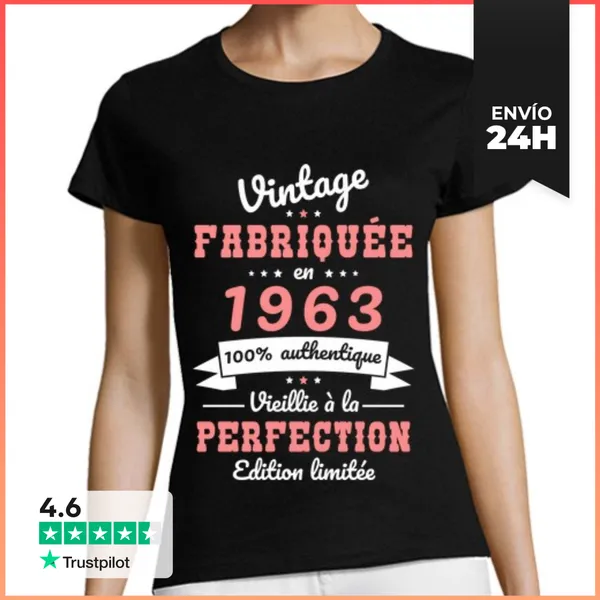 Camiseta Mujer Clásica Cumpleaños 60 Años - Cosecha 1963