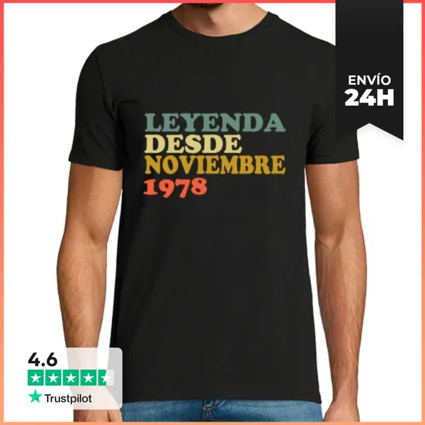 Camiseta Hombre Clásica Leyenda Desde Noviembre 1978 LaTostadora